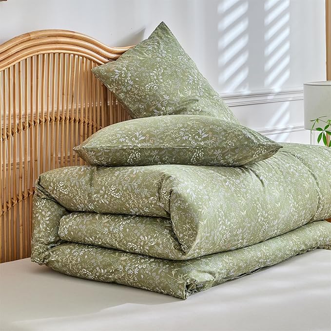 mixinni 3 Pieces Duvet Covers Queen Size, 100% Cotton Comforter Cover - Image 7