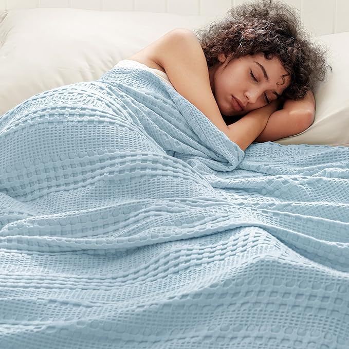 PHF Cooling Waffle Blanket King Size, Lightweight 60% Rayon from Bamboo & 40% - Image 5