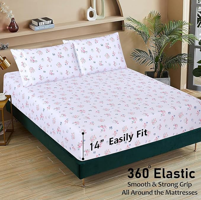 RUVANTI 100% Cotton Sheets – California King Percale Bedding, Cooling & - Image 5