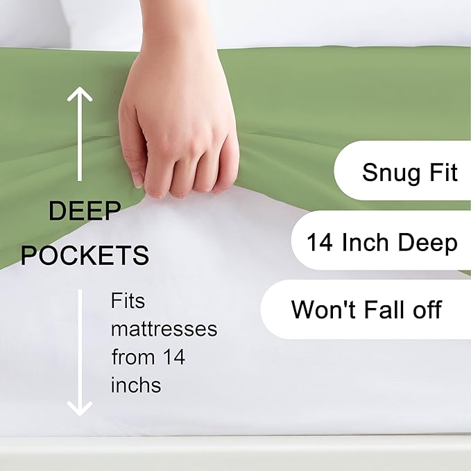 Hotella 100% Microfiber 60"x80" Queen Size Fitted Sheet Only, Hotel Quality - Image 2