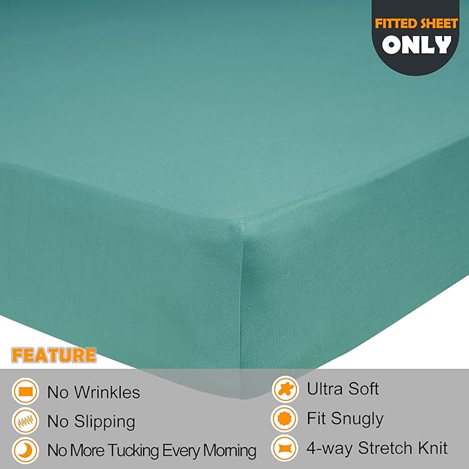 Soft Stretch Full Size Fitted Sheet Only - Image 2