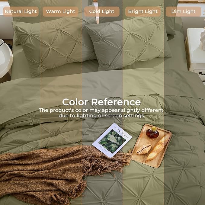 Sasttie Twin XL Comforter Set, 5-Piece Bed in a Bag, Pintuck Bedding Sets - Image 8