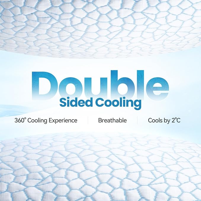 QUTOOL Cooling Pillows for Sleeping, Shredded Memory Foam Pillows King Size Set - Image 2