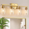 Unicozin Modern Bathroom Light Fixtures, 4 Light Vanity Lights Over Mirror by Unicozin