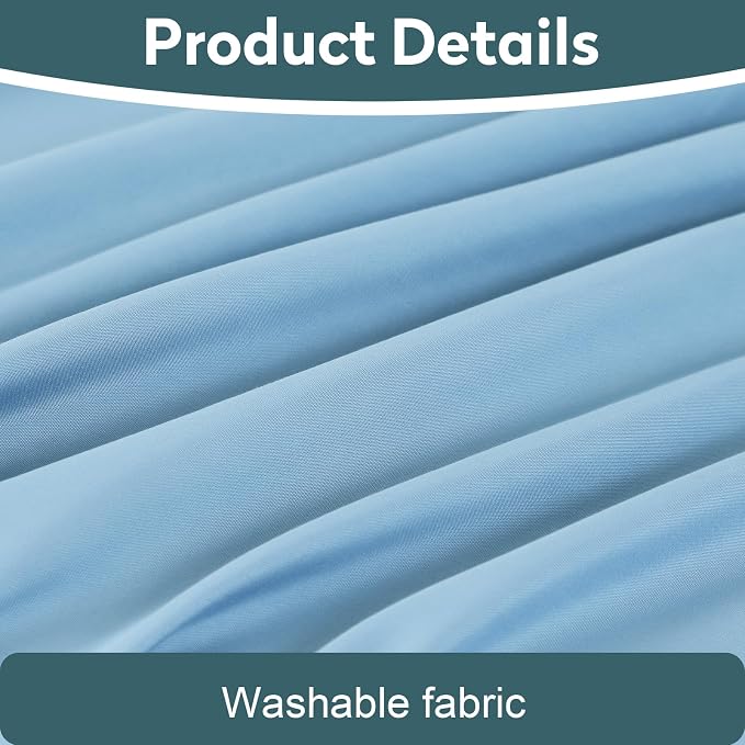 Toodou The Solid Color Sky Blue Twin Size Flat Sheets - Image 6