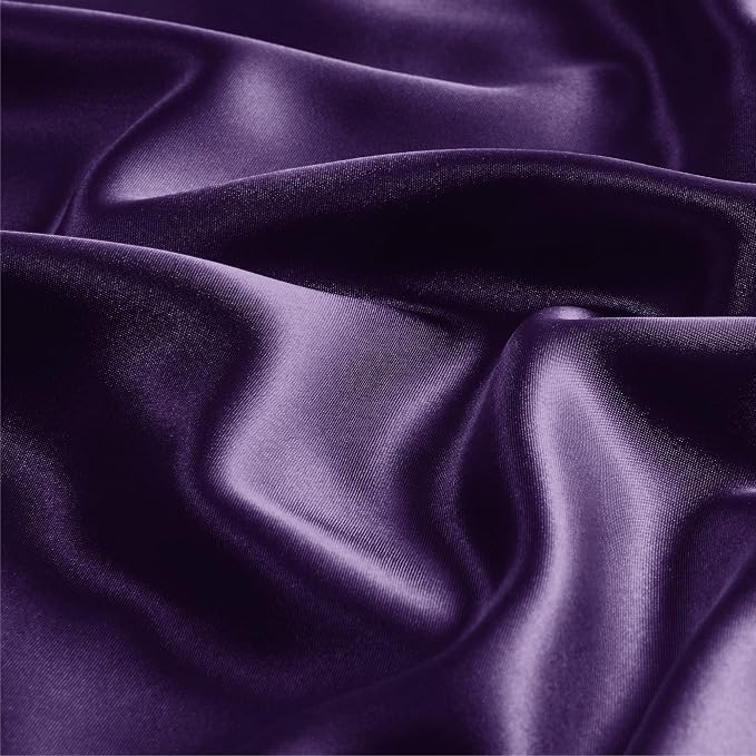 BEDELITE Satin Pillowcase with Zipper 2 Pack, Plum Purple Pillow Cases Standard - Image 3