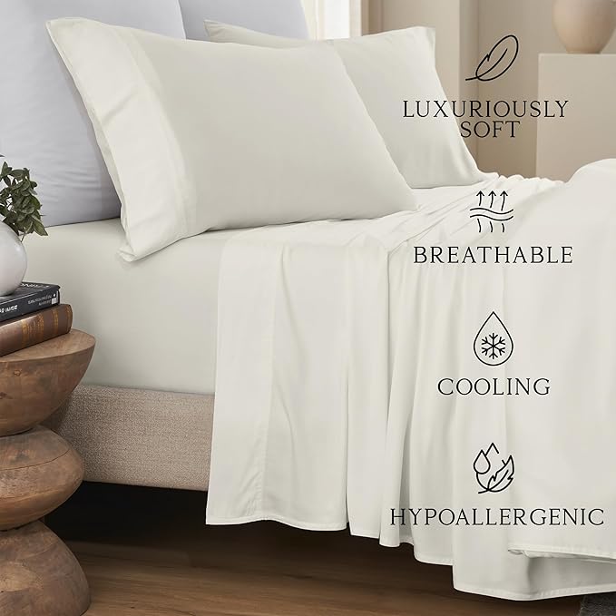 Karissa Mae Cooling Bamboo Viscose Standard Size Pillowcase Set | 100% - Image 2