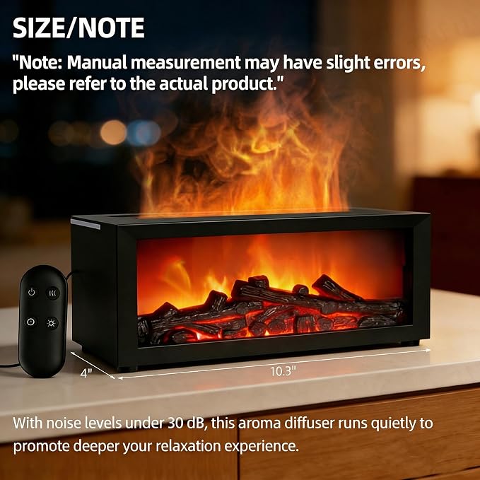 Fireplace Humidifier Diffuser, 7 Colors Flame Diffuser - Image 9