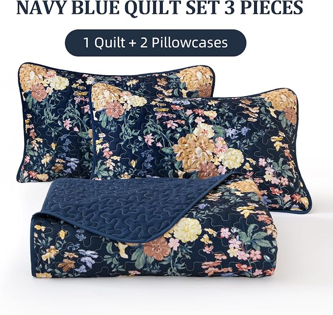WONGS BEDDING Quilt Queen Size, Botanical Quilt - Image 7