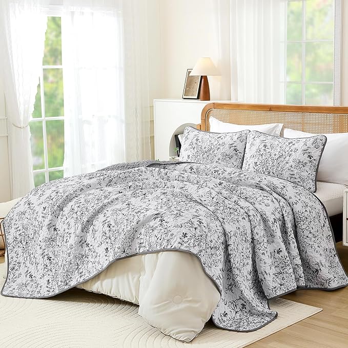 WONGS BEDDING Quilt Queen Size, Botanical Quilt - Image 2