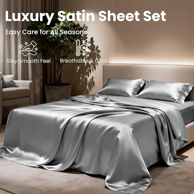 Love's cabin Full Size Satin Sheet Sets - Image 8