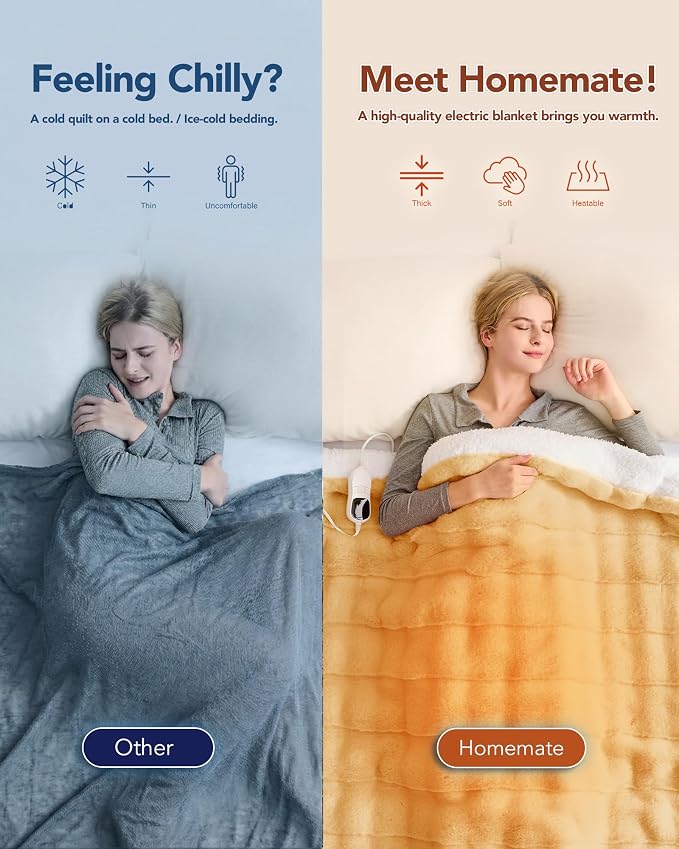 Homemate Heated Blanket Electric Throw - Image 4