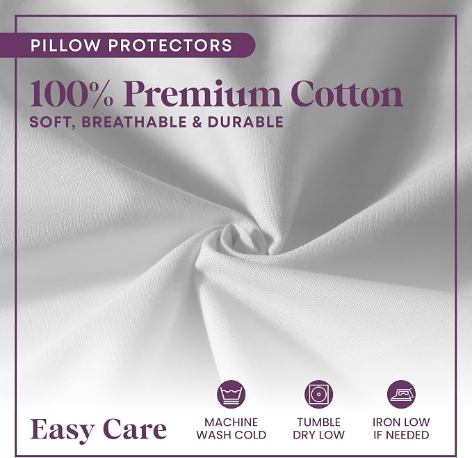 CirclesHome Pillow Protectors 2 Pack King Zippered - Image 4
