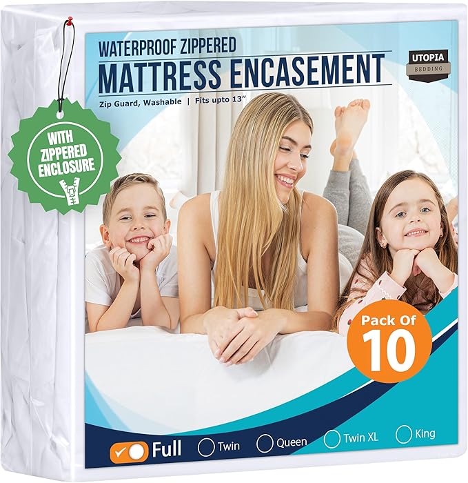 Utopia Bedding Mattress Protector Zippered Full Size, 100% Waterproof Bed Bug by UTOPIABEDDING