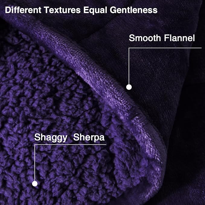 Aemicion Weighted Blanket, Cozy Warm Sherpa Fleece Heavy Blanket Weighted Twin - Image 3
