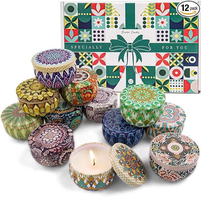 Scented Candles Gift Set, 12 Pack Candles by LAJDLChristmasGiftsCandles
