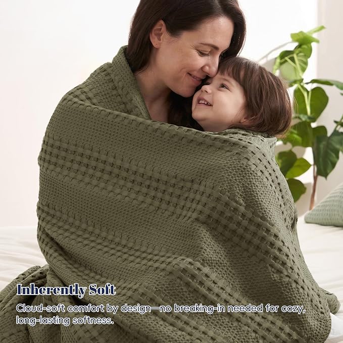PHF Cooling Waffle Blanket Twin Size, Lightweight 60% Rayon from Bamboo & 40% - Image 6