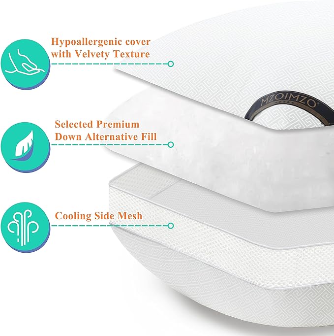 MZOIMZO Luxury Comfy Hotel Collection Bed Pillows - Image 3