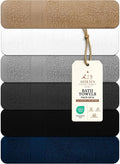 Large Bath Towels Pack of 6 – 24" x 50", 100% Cotton Terry – Soft, Quick-Dry & by ASTILTEXCottonTowels