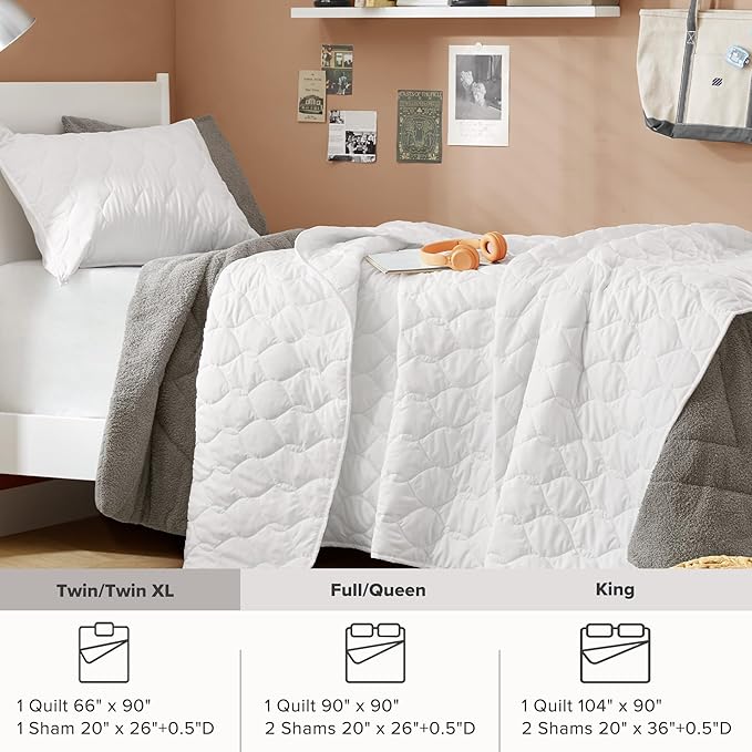 Comfort Spaces Twin Quilt Set Modern Reversible Ogee Coverlet Twin Bedding Set - Image 7