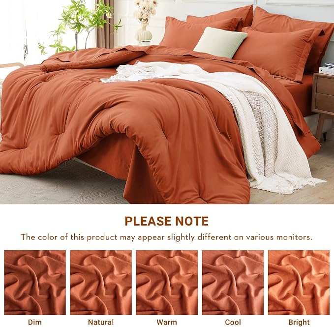 MUXHOMO 7 Pieces Queen Comforter Set, Soft Bed in a Bag Queen Size, All Season - Image 5