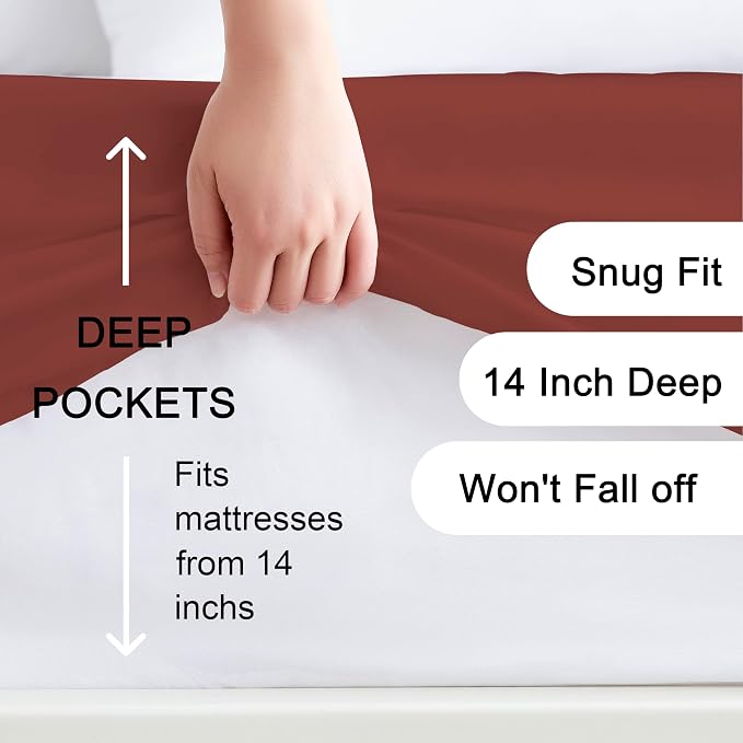Hotella 100% Microfiber King Size Fitted Sheet Only, Fit - Image 2