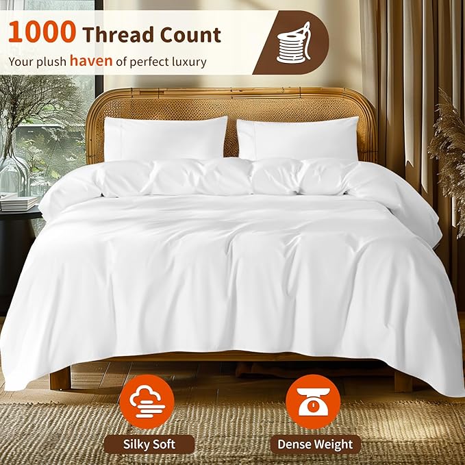 LBRO2M 1000 Thread Count 100% Egyptian Cotton Sheets Set Twin XL, 3 Piece Sets - Image 2