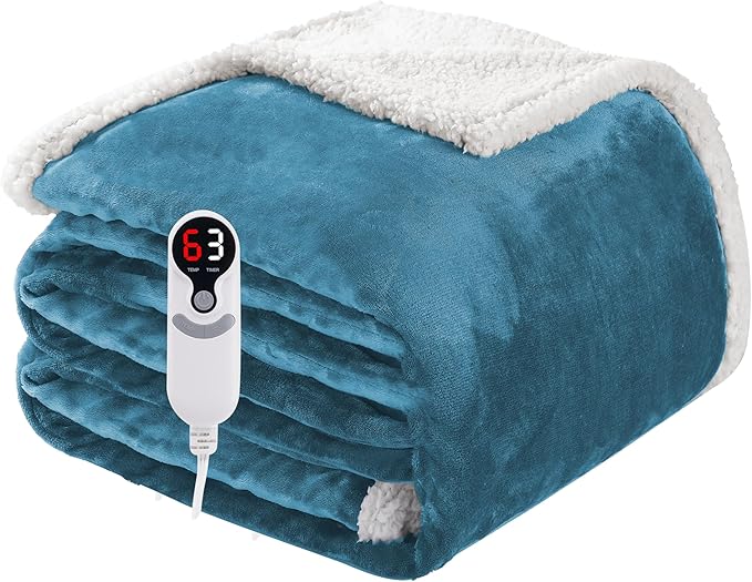Electric Heated Blanket Twin Size 62"x84", Soft Flannel by Soypipo