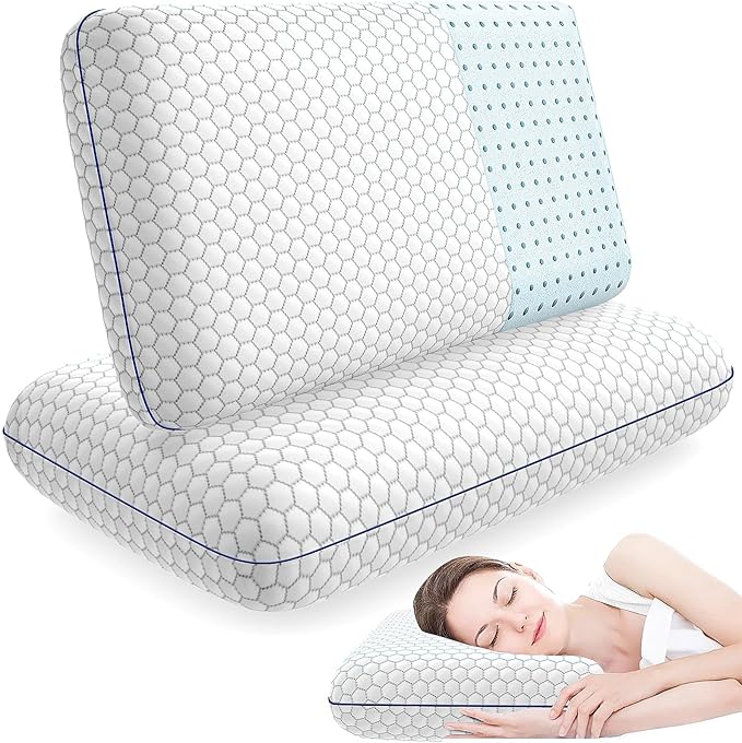 CushyOasis 2 Pack Memory Foam Pillows by TushGuardSeatCushonsPillows
