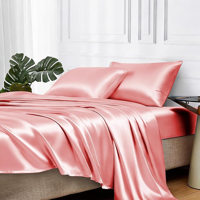MR&HM Satin Bed Sheets, Twin XL Size Sheets Set by MRHM