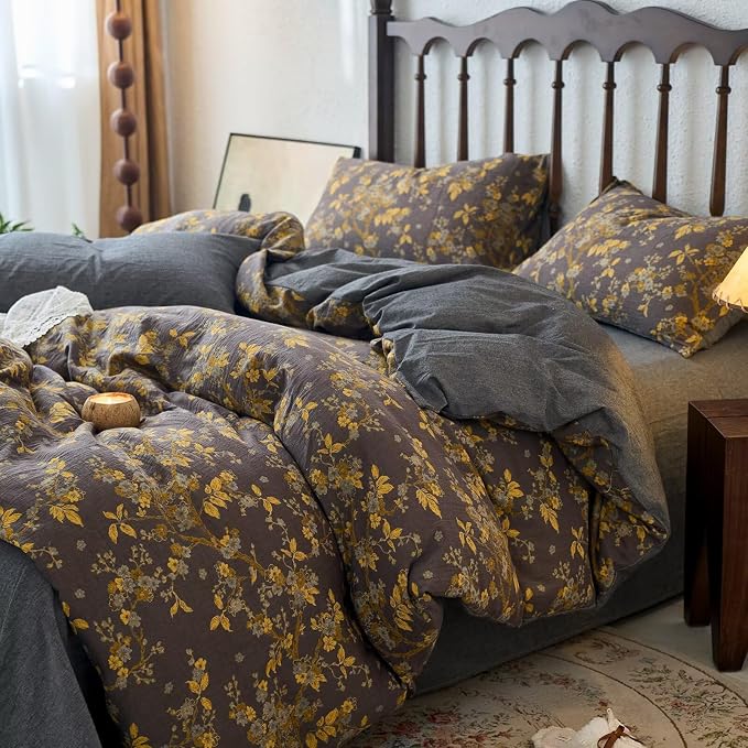 mixinni Vintage Floral Duvet Cover Queen Set - Image 2