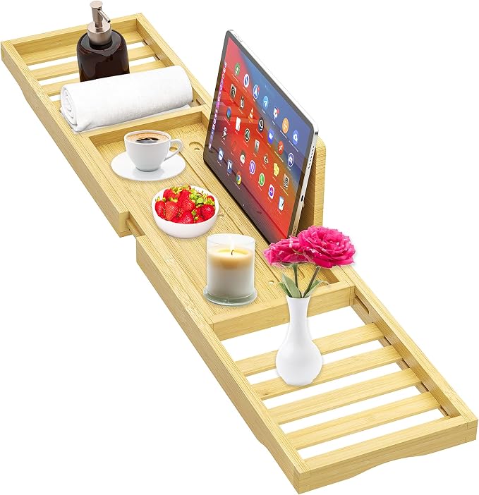 Bathtub Tray - Bath Tray Expandable - Bath Table Trays by Banlilu