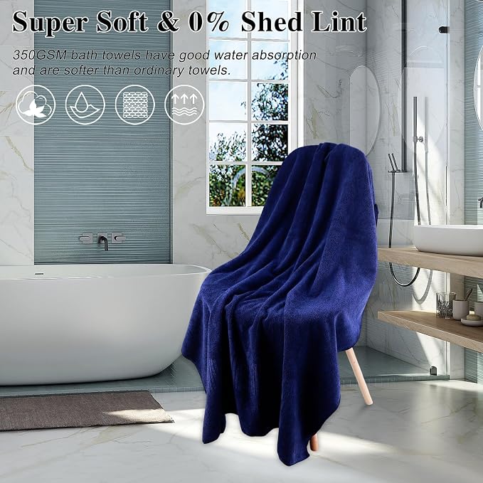 SEISSO Bath Towels 4 Pack Premium Large Towels - Image 3