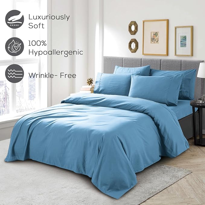 Mueller Ultratemp Bed Sheets Set, Super Soft 1800, 6 Piece California King - Image 5