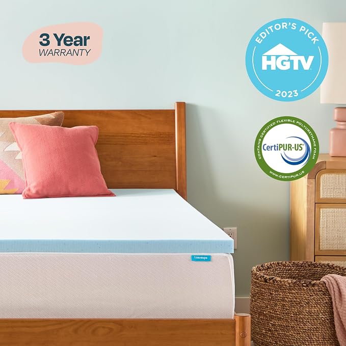 Linenspa Memory Foam Mattress Topper, Queen Size - Image 5