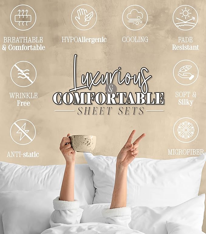 Luxury Fitted Sheets! Premium Hotel Quality Elegant Comfort Wrinkle-Free 1500 - Image 7