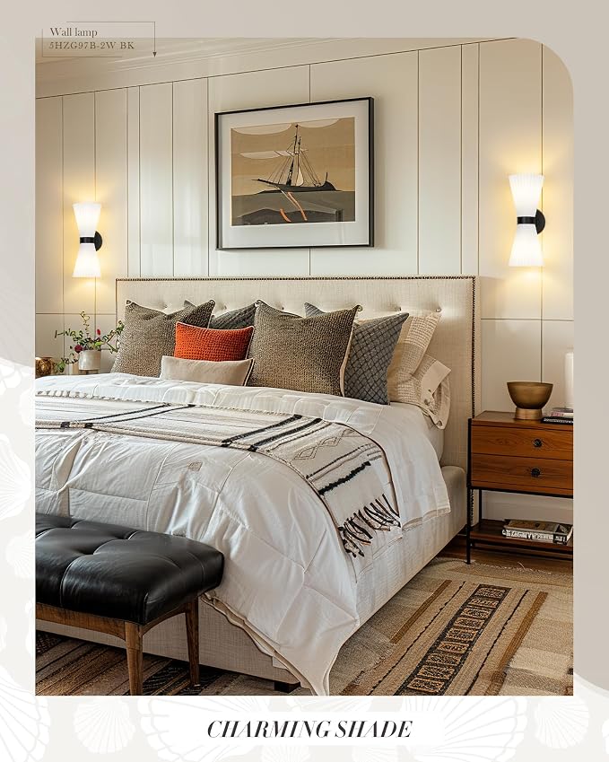 Black Wall Sconces Set of Two, HWH Modern Wall Light Fixtures Indoor Wall Lamp - Image 5