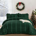 WONGS BEDDING Queen Size Comforter, Christmas Emerald Green Boho Comforter Set by WONGSBEDDING