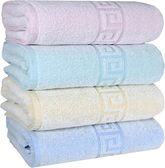 BolBom*S 100% Cotton Bath Towels, 4 Pack, Light Weight, Super Absorbent and by BolBomS