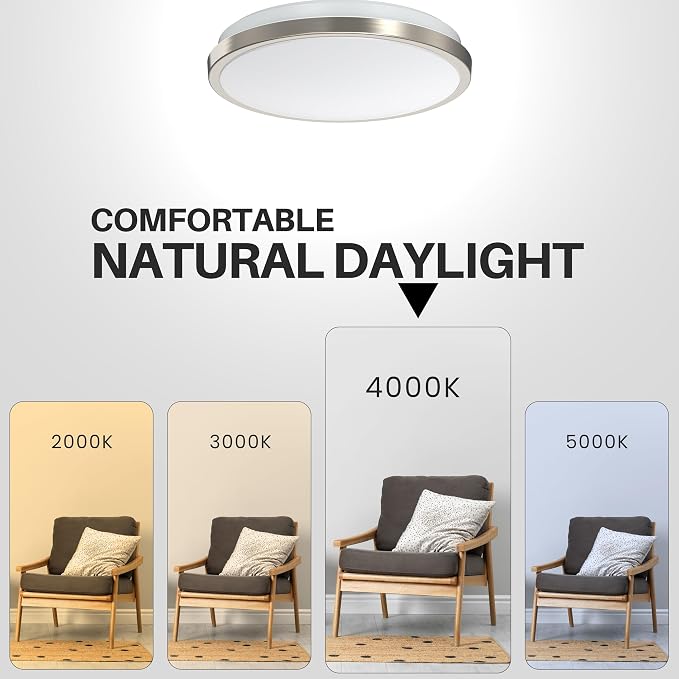 DYMOND LED Ceiling Light Flush Mount 10 Inches Ceiling Light Fixture Dimmable - Image 3