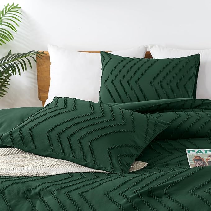 Andency Emerald Green Oversized Super King Comforter Set 120x120, Extra Large - Image 4