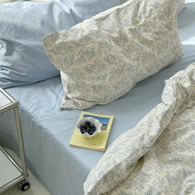 mixinni Blue Floral Duvet Cover King Size - Image 9