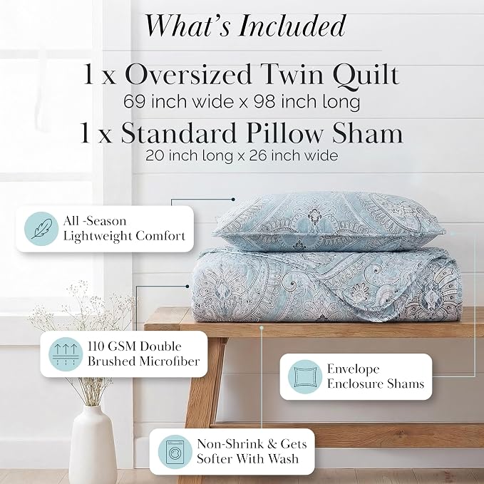 Southshore Fine Living, Inc. Twin XL Comforter Quilt Set, Dorm Bedding - Image 2