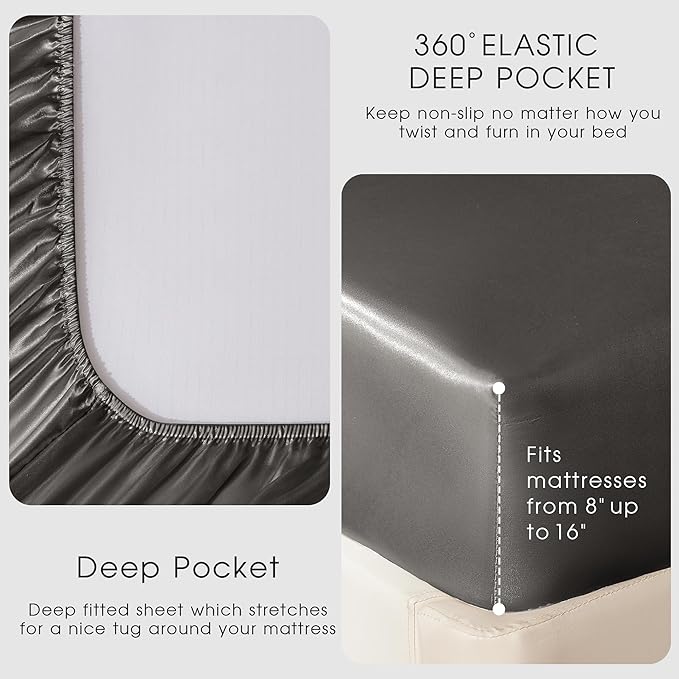 FreshCulture Satin Sheets King Size - Image 4