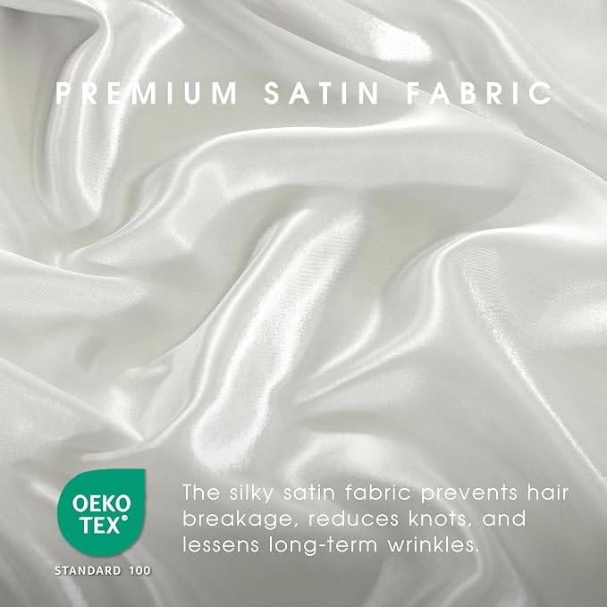 FreshCulture Satin Sheets Queen Size Bed Set- 4 Piece Luxury Soft Silky Queen - Image 5