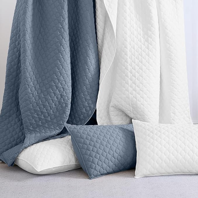 HORIMOTE HOME Quilt Queen Size Dusty Blue, Lightweight Quilts - Image 5