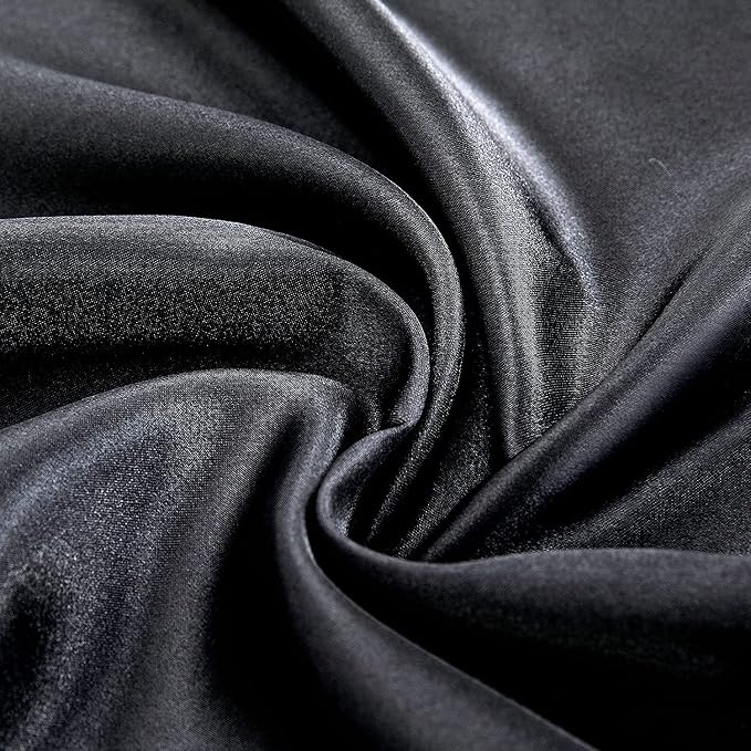 Homiest Black Satin Fitted Sheet Full Size Deep Pocket Luxury & Ultra Soft - Image 5