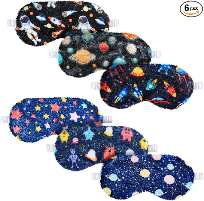 Cuffbow 6 Pack Plush Sleep Mask Set, Cute Plush Eye Masks by Cuffbow