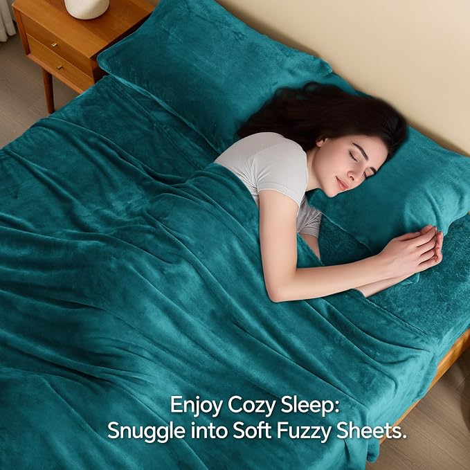 BEDELITE Flannel Sheets Queen Size Teal - Image 3
