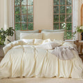 MooMee Bedding Duvet Cover Set 100% Washed Cotton Linen Like Textured by MOOMEE